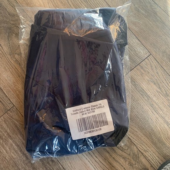 NWT STAFFORD COOLMAX CLASSIC FIT TUXEDO JACKET BIG & TALL MIDNIGHT BLUE 54L - Picture 2 of 4